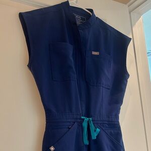 FIGS Deep Blue Jumpsuit with Teal Accent